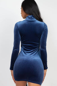 Blue Velour Dress